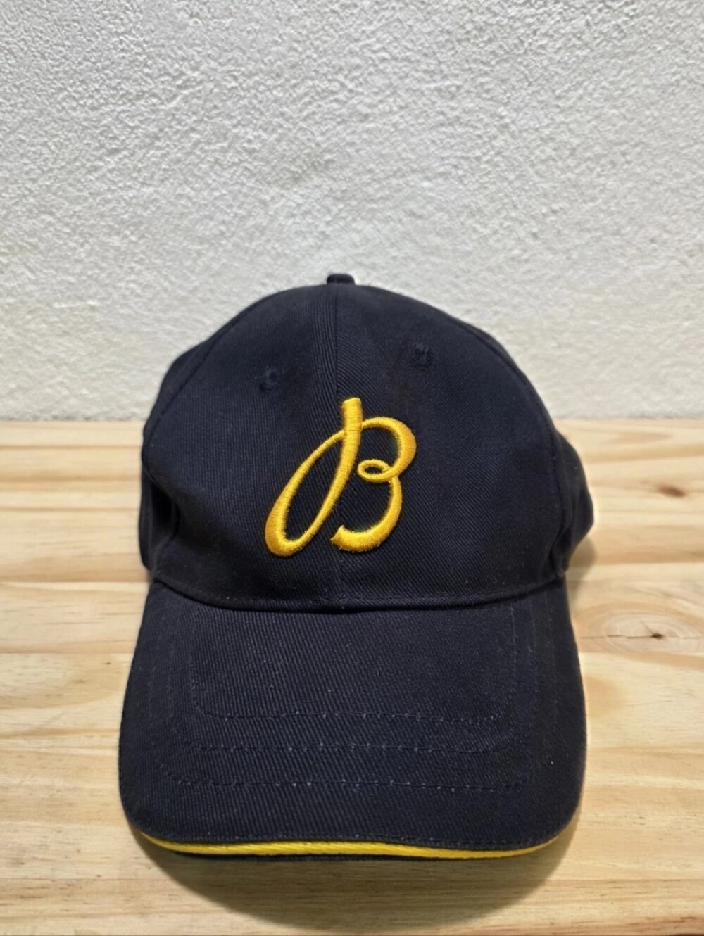 BREITLING 1894 Swiss Watch Baseball Cap One Size Blue W/ Yellow and leather Stra